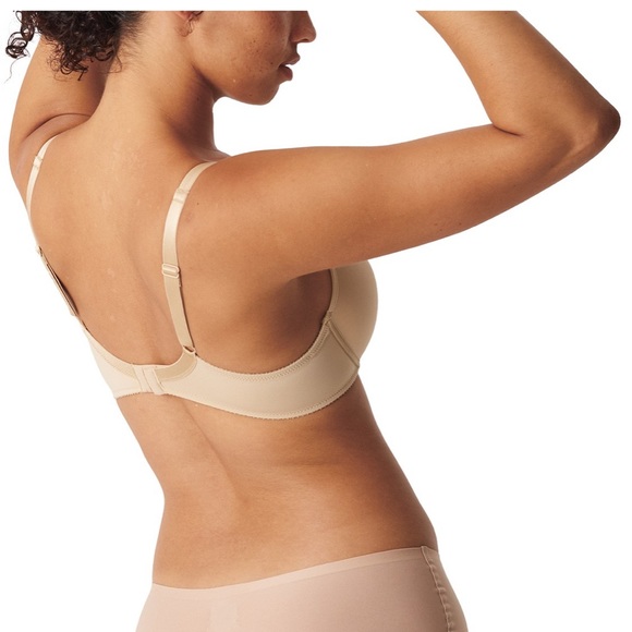 Chantelle Basic Invisible Memory Foam T-Shirt Bra Nude/ Tan Padded, Size 32DDDD - Picture 3 of 7